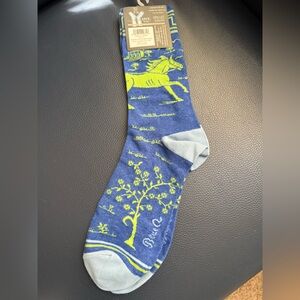 NEW Blue Q Socks Hark! To The Microbrewery Blue/Green Mens Socks OS Beer